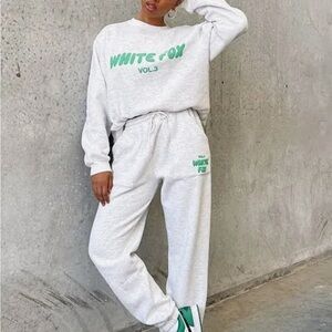 SOLD White fox grey sweatpants